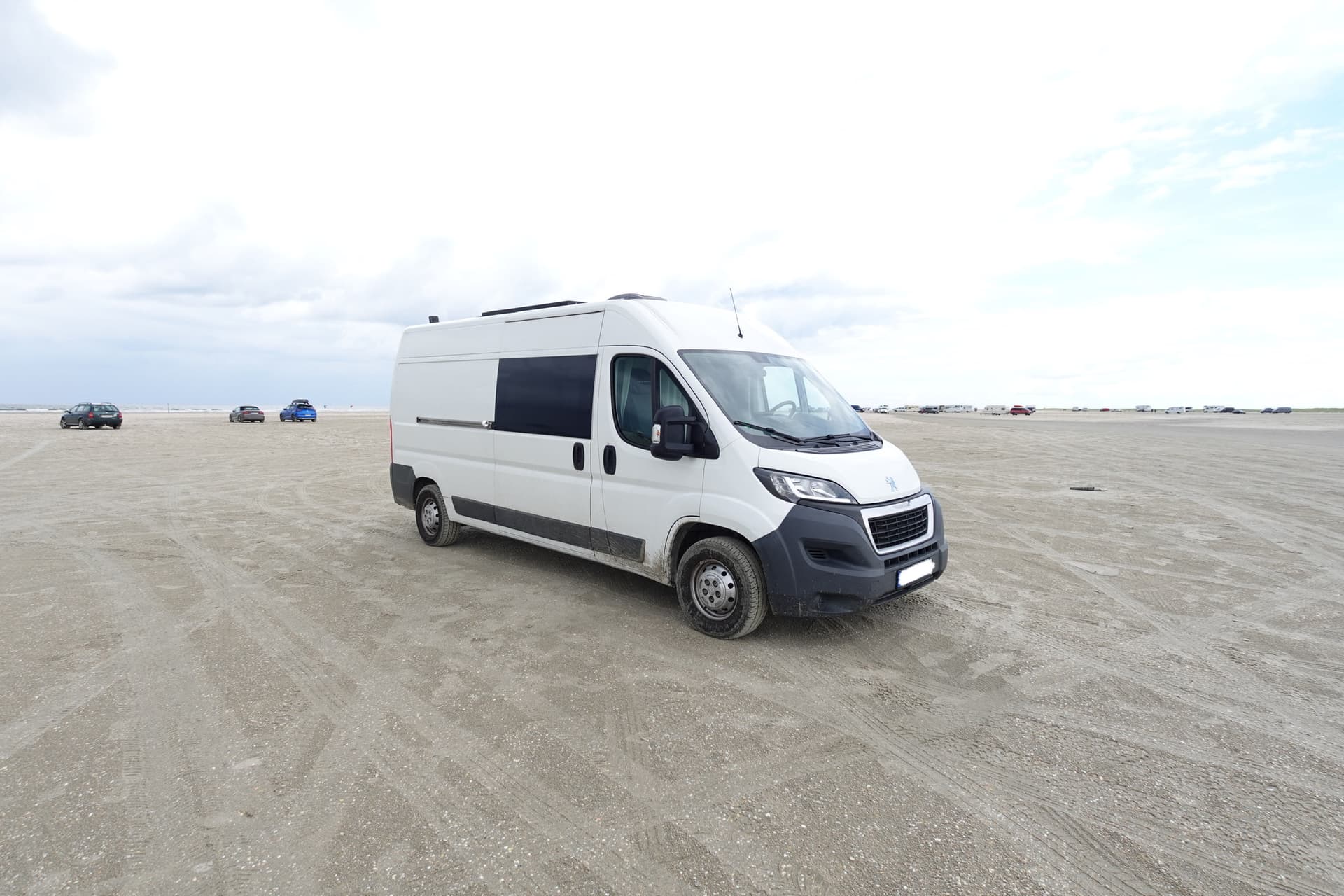 Strand von Rømø mit Wohnmobilen