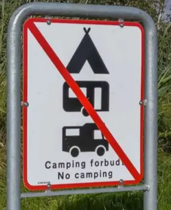 Wildcampen-Verbot Schild Dänemark Rømø 2026