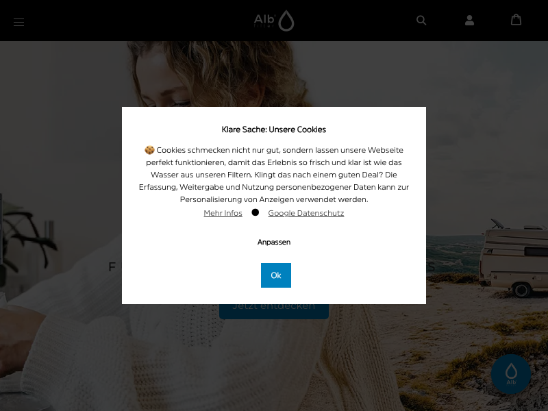 ALB Filter Website — Wasserfilter für Wohnmobil und Camper mit 5% Rabatt