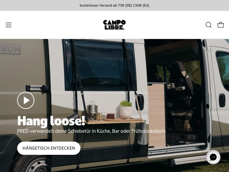Campo Libre Website — Camping Equipment und Outdoor Gear mit 5% Rabatt