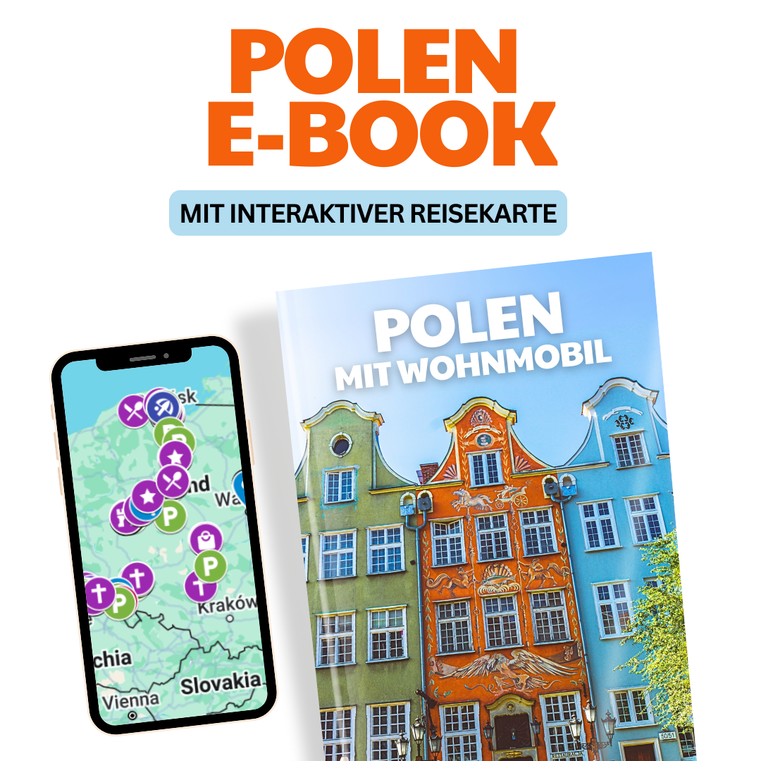 Polen Wohnmobil Reiseführer als E-Book — Cover mit Ostsee und Masuren