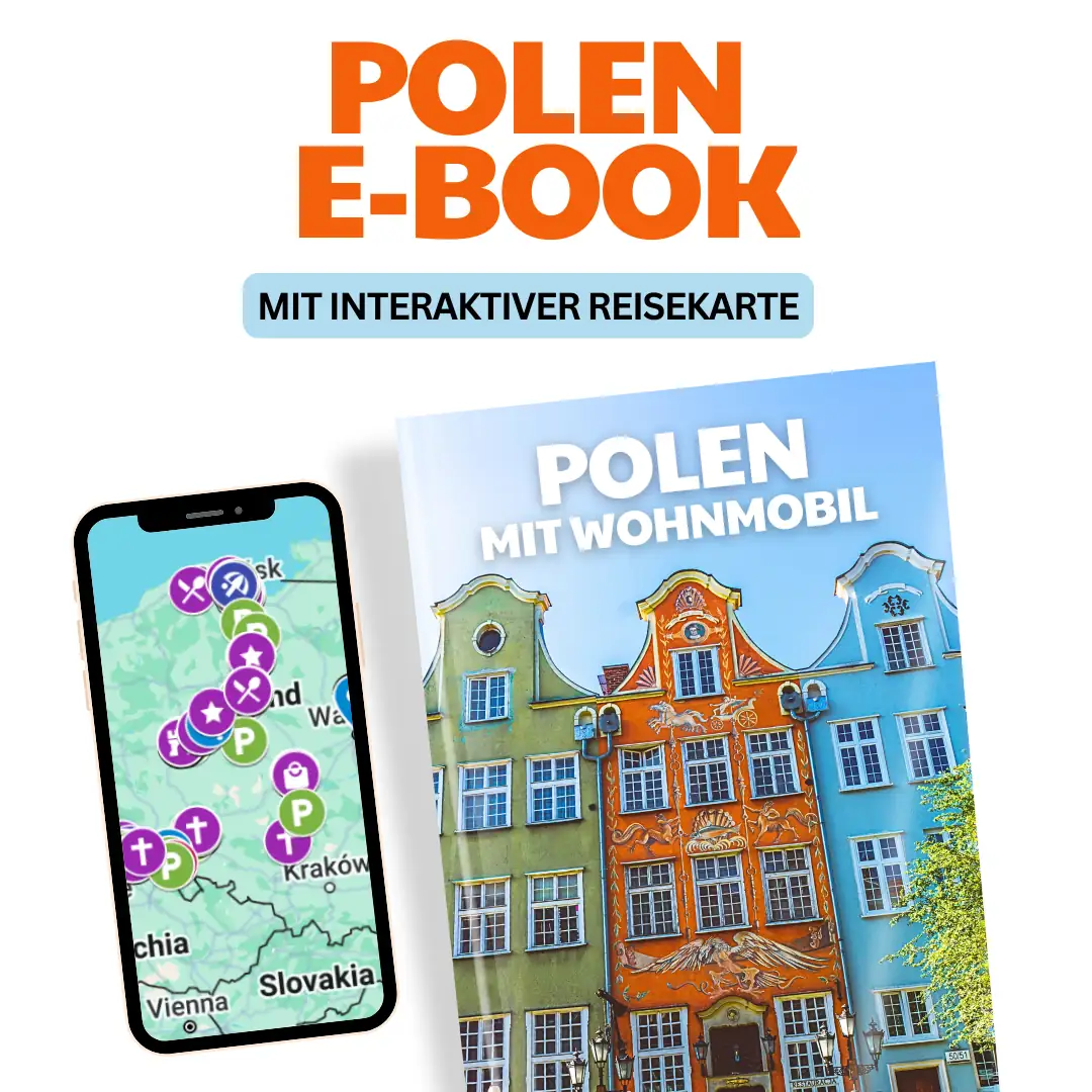 Polen Wohnmobil Reiseführer als E-Book, Cover mit Ostsee und Masuren