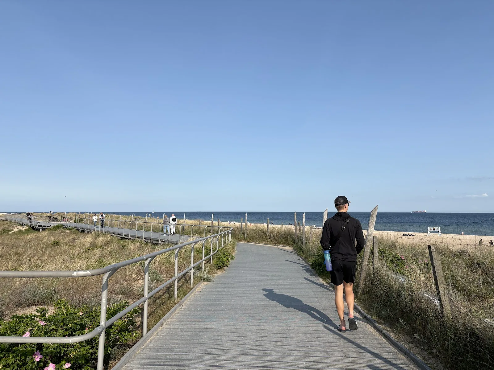 Holzsteg zum Sandstrand am Zipfel der Halbinsel Hel