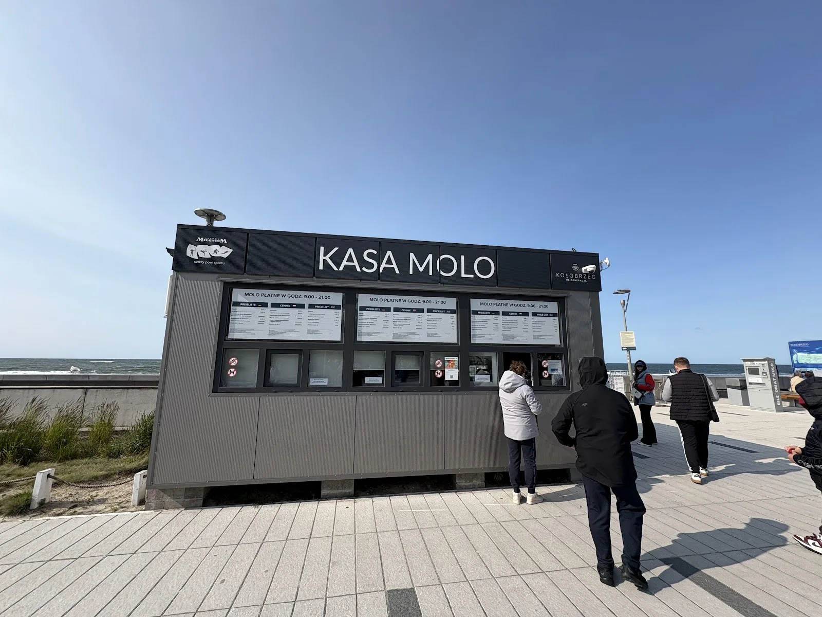 Kasse der Seebrücke Kolberg (Kasa Molo) direkt an der Promenade