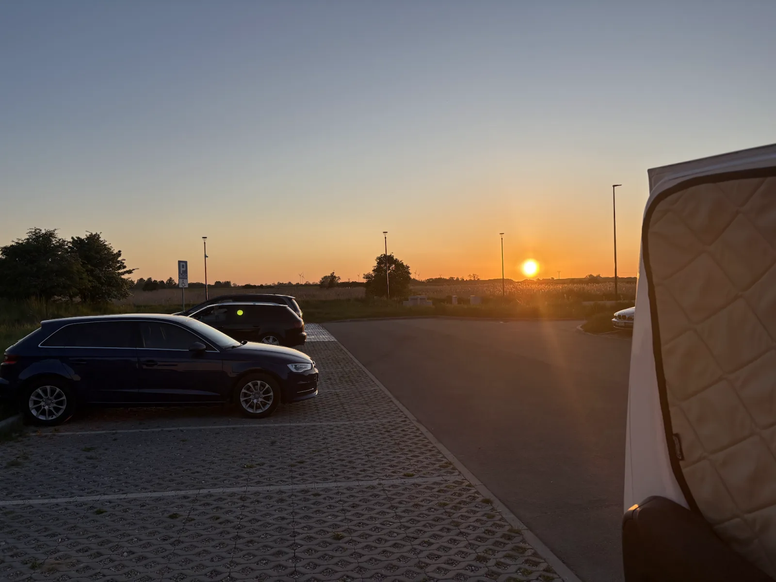 Sonnenuntergang am Wildstellplatz nahe der Marienburg