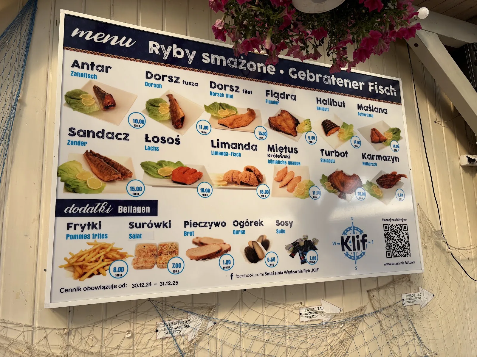 Smażalnia KLIF in Międzyzdroje – Fischrestaurant mit frischem Dorsch