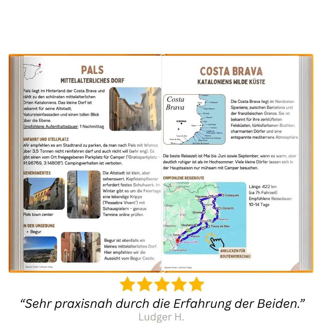 Routenvorschlag für die Anreise nach Spanien aus dem Lehmann Vlogs Spanien-Reiseführer