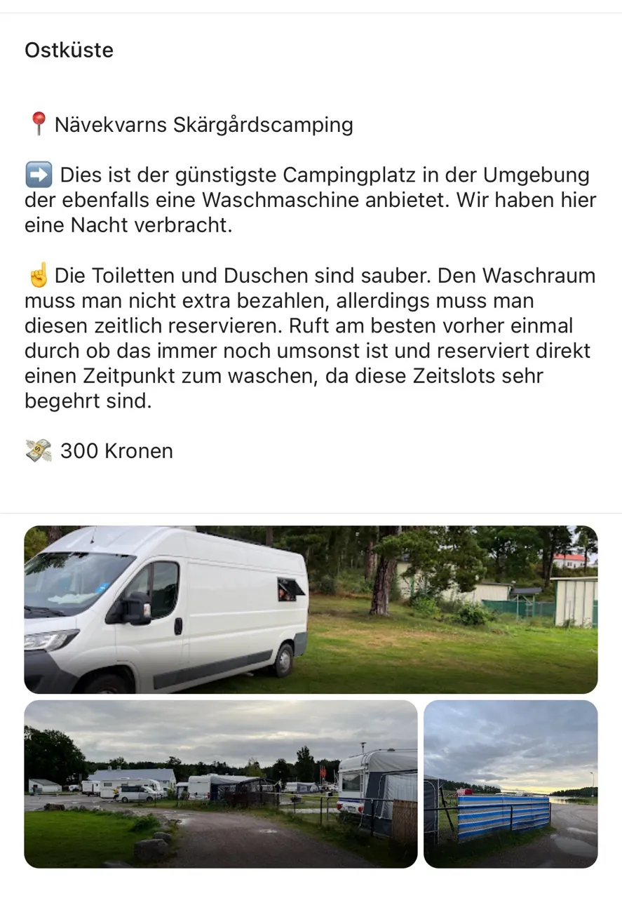Schwedischer Campingplatz am See - erste bezahlte Nacht mit Wohnmobil
