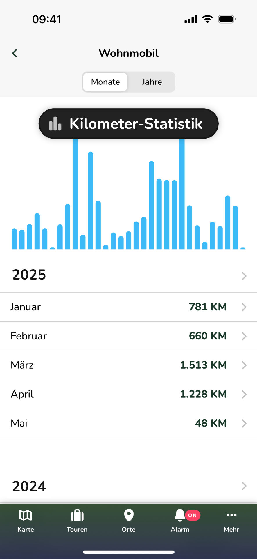 Trackiwi App mit Tour-Statistiken, Geschwindigkeit und Höhenprofil, Daten aus deutschen Rechenzentren